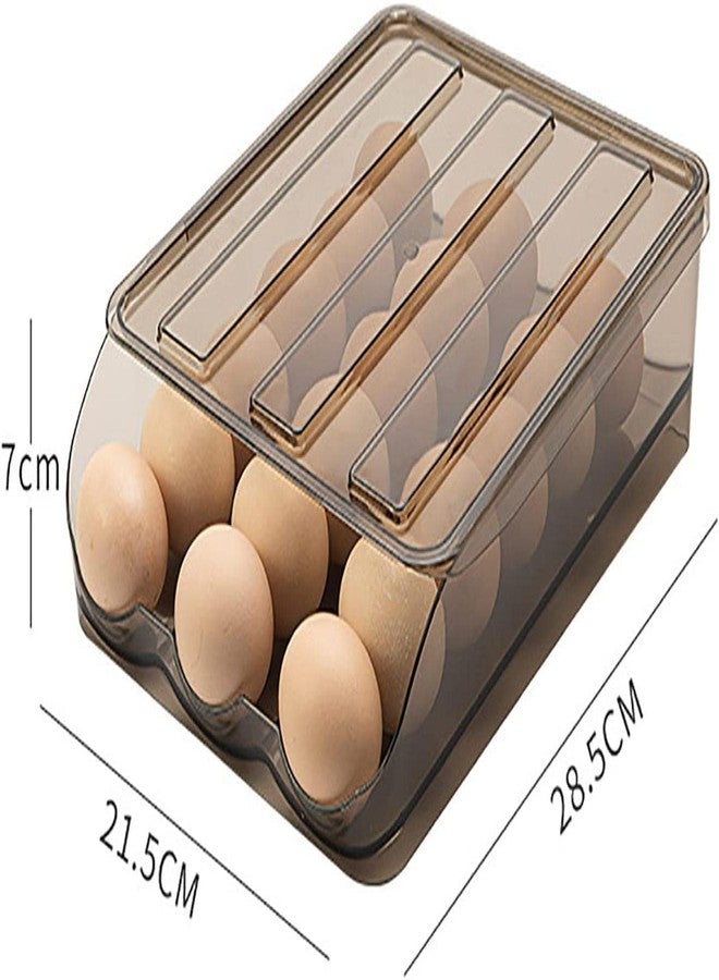 Homava Egg Storage Box Refrigerator Automatic Rolling Egg Container| Set of 3 | 21 x 21.5 x 28.4 CM |Plastic - Image 4
